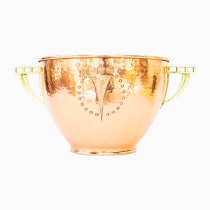Pot à Palmiers Art Déco en Cuivre et Laiton, Vienne, 1920s