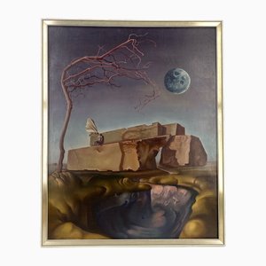 Andrzej Kolpanowicz, L'écriture oubliée de la nuit, 1975, huile sur toile