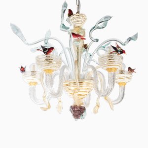 Kronleuchter aus mundgeblasenem Glas mit 5 Leuchten von Bottega Veneziana