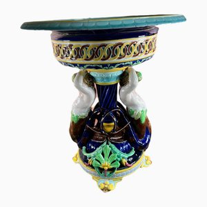 Large Centerpiece in Sarreguemines Slip, 19th Century