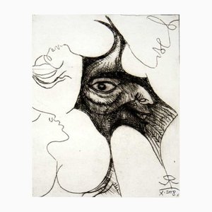 Leszek Rózga, Crete: Satyr and Maenads, 2008, Etching on Paper