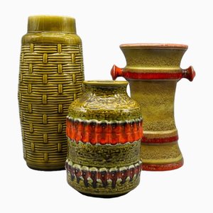 German Ceramic Vases from Scheurich, West Germany, 1990s, Set of 3