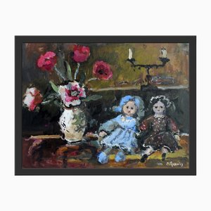 Magdalena Spasowicz, Stillleben mit Puppen, 2004, Öl und Acryl an Bord