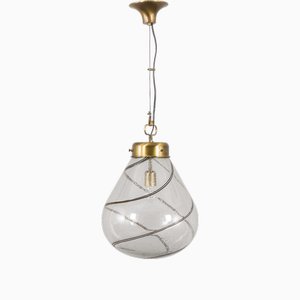 Italienische Mid-Century Murano Glas Hängelampe, 1970er