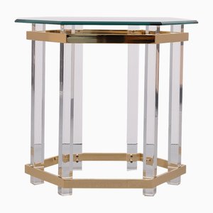 Hollywood Regency Hexagon Shaped Side Table, France, 1970s