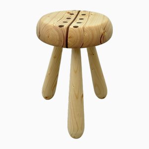 Schwedischer Melkhocker aus Kiefernholz und Teak von Andreas Zätterqvist