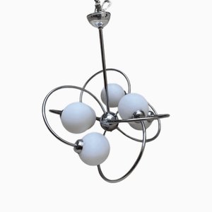 Suspension Vintage en Verre Opalin, 1970s