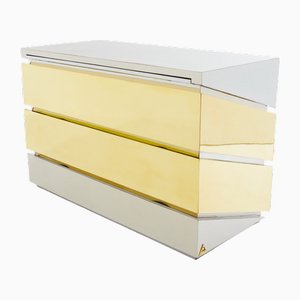 Commode Mr Mme en Laiton Chromé de Gabriella Crespi, 1972