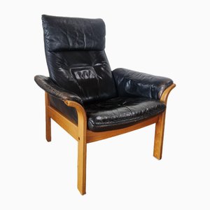 Verstellbarer schwedischer Ledersessel von Göte Möbler, 1970er