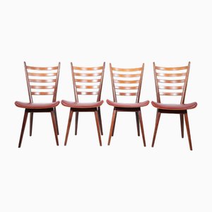 Chaises Échelle Vintage en Teck, 1960s, Set de 4