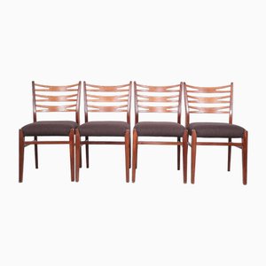 Vintage Teak Dining Table Chairs, 1960s, Set of 4