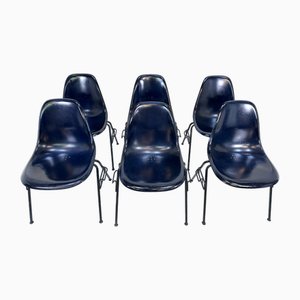 Early DSS Fiberglass Outdoor and Indoor Version Stacking Side Chairs by Charles & Ray Eames for Herman Miller, 1950s, Set of 6