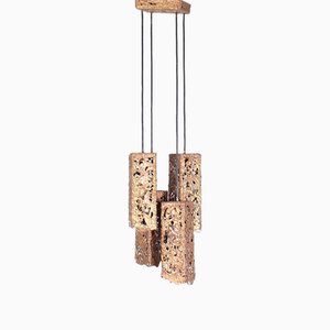 Vintage Copper Cascade Hanging Lamp by Aimo Tukianen, 1970s