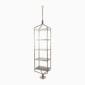 Mid-Century Tension Pole Shelving in Brass, 1960s