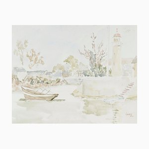 Evelyne Luez, Composizione, XX secolo, Acquarello su carta