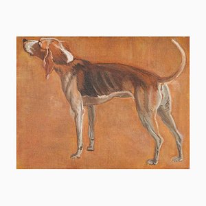 Cane da caccia, 1990, Olio su tela