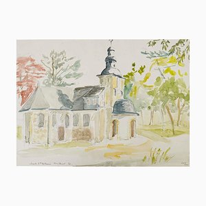 Evelyne Luez, Composizione, XX secolo, Acquarello su carta