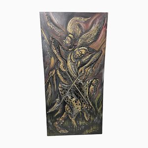 Joseph Kitenge, Tanzende Figuren, 1977, Öl auf Leinen