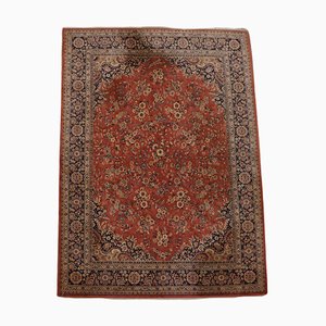 Pink, Red and Blue Oriental Rug with Motif