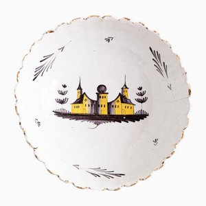18th Century Faience Castle Serving Bowl from Nevers
