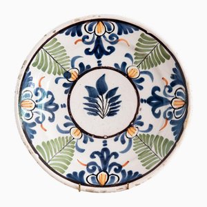 Early 19th Century Faience Polychrome Floral Dish from Vron