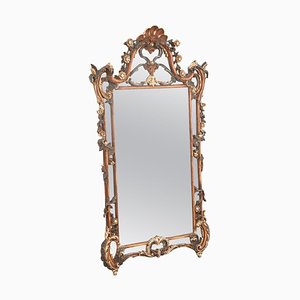 20th Century Rococo Mirror with Colourful Carved Floral Decor, Italy, 1900s