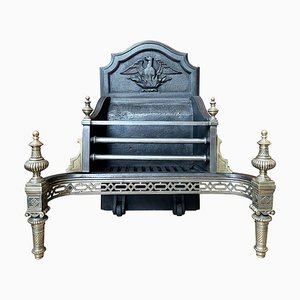 English Georgian Brass and Cast Iron Fire Grate, 1860s