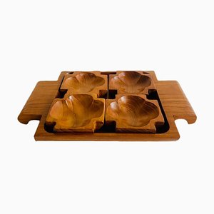 Mid-Century Danish Teak Wooden Tapas Set, Set of 5