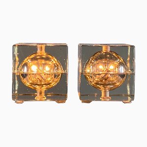 Lampade da tavolo Cubosfera attribuite ad Alessandro Mendini per Fidenza Vetraria, anni '60, set di 2