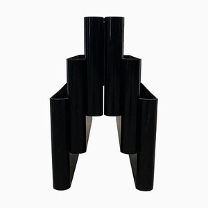 Model 4675 Magazine Rack in Black attributed to Giotto Stoppino for Kartell, 1970s