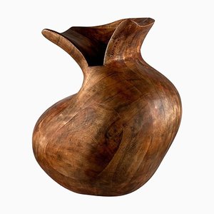 Vaso fitomorfo scultoreo in legno, Italia, anni '60