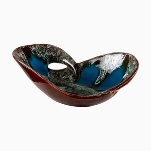 Enamelled Ceramic Table Center from Vallauris, France, 1960s