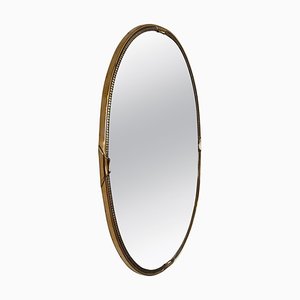 Miroir en Laiton dans le style de Gio Ponti, Italie, 1950s