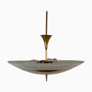 Carlo Scarpa zugeschriebene Reticello Deckenlampe für Venini, 1940er