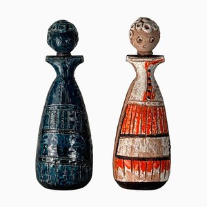 Aldo Londi zugeschriebene handgefertigte Damenfiguren für Bitossi, 1970er, 2er Set