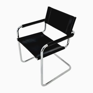 Schwarzer Modell MG5 Centro Studi Schreibtischstuhl von Mart Stam & Marcel Breuer für Fasem, 1980er