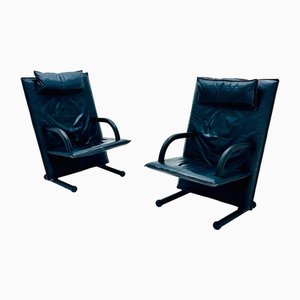 Chaise T-Line Vintage en Cuir par Burkhard Vogther pour Arflex, Italie, 1980s