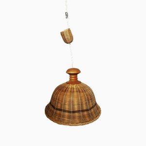 Lampe à Suspension Vintage en Rotin, 1960s
