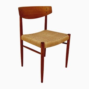 Chaise de Salle à Manger en Teck et Corde en Papier de AM Mobler, Danemark, 1960s