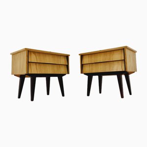 Mid-Century German Beech Bedside Tables from Wk Möbel, 1960s, Set of 2