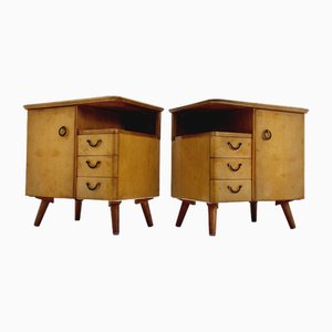 Mid-Century German Beech Bedside Tables from Wk Möbel, 1960s, Set of 2