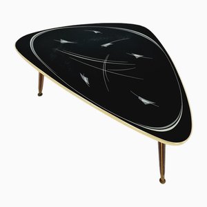 Mid-Century German Tripod Glass & Brass Coffee Table, 1950s