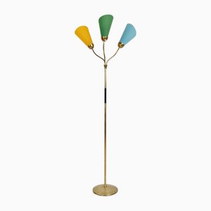Lampadaire Moderne à Trois Bras Flex en Laiton, Allemagne, 1950s