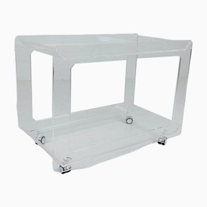 Italian Acrylic LCP Transparent Trolley Space Age, 1980s