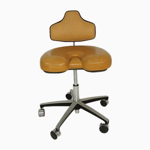 Chaise de Bureau Dentaire Industrielle Vintage en Cuir par Chyres Virginia