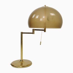 Large Mid-Century Swiss Brass Mushroom Table Lamp from Swisslamps, 1960s