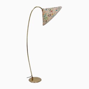 Mid-Century German Arc Floor Flex Lamp in Brass from München Werkstätten, 1960s
