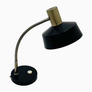 Lampe de Bureau Mid-Century en Laiton et Acier Noir, 1950s
