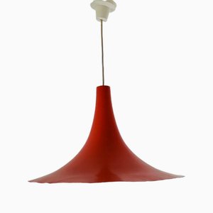 Mid-Century Danish Red Semi Pendant Light, 1960s