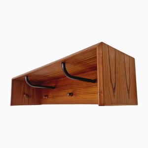 Mid-Century Danish Teak Wall Coat Rack from Vildbjerg Møbelfabrik, 1960s